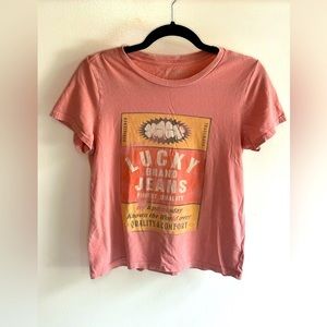 Lucky Brand Women’s Rose Distressed T-Shirt Small